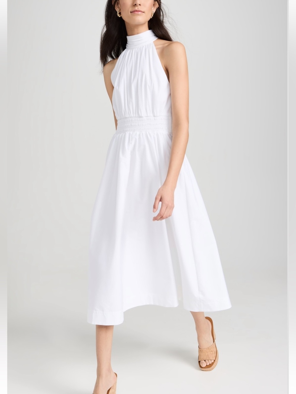 Veronica Beard Kinny White Sleeveless Halter MIDI Dress. Size 14. Sorority Pref.
